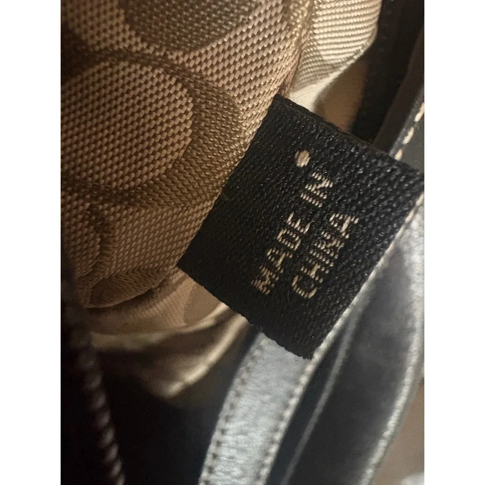 Coach Y2K Black Leather Baguette Hobo Shoulder Bag Logo Zip Top